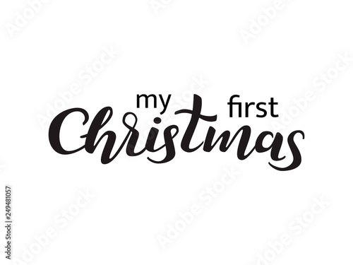 Vector illustration. My first Christmas lettering.