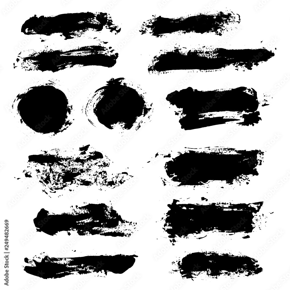 Brush strokes set vector painted isolated objects Brush strokes set vector painted isolated objects