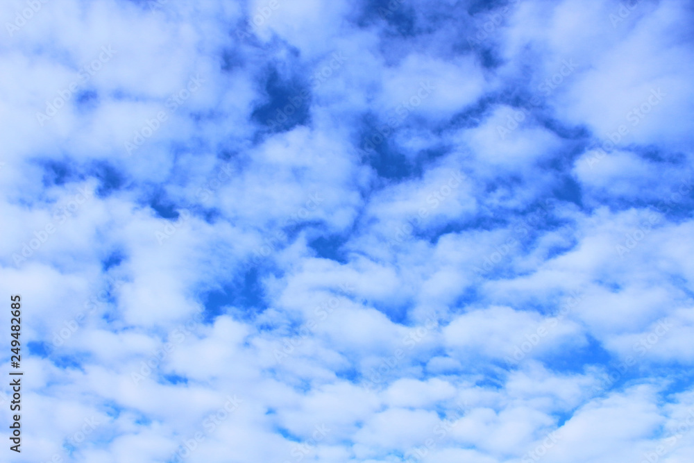 Obraz premium Beautiful fluffy cirrus clouds. Background. Landscape.