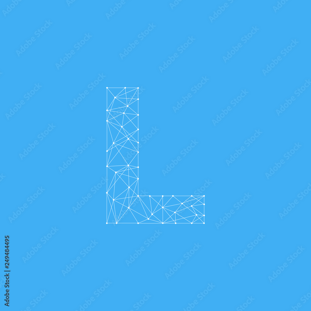 Fototapeta premium Vector Logo Letter L Dots Lines Detailed