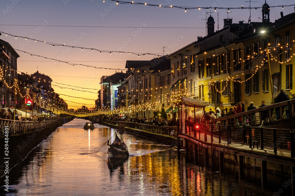 Fototapeta premium Molano, Navigli al tramonto