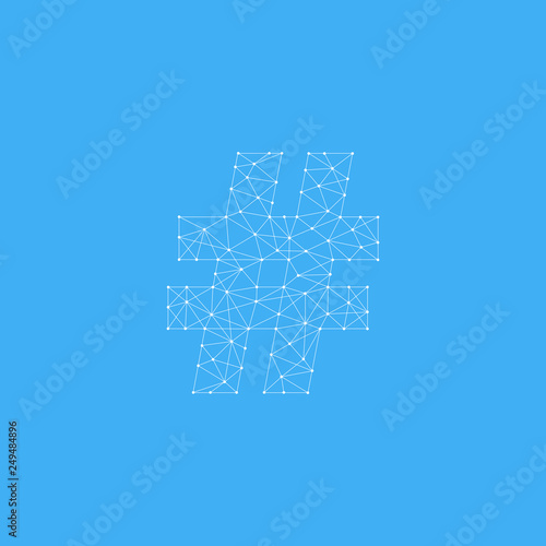 Vector Logo Hashtag Dots Lines Detailed