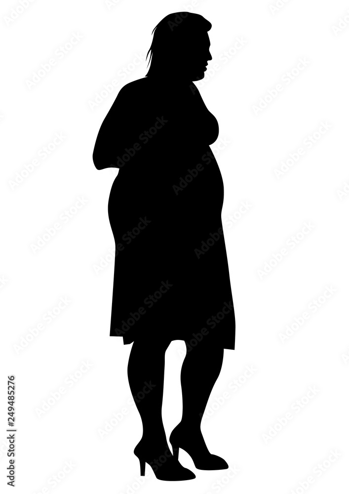 Figure of a fat woman on a white background