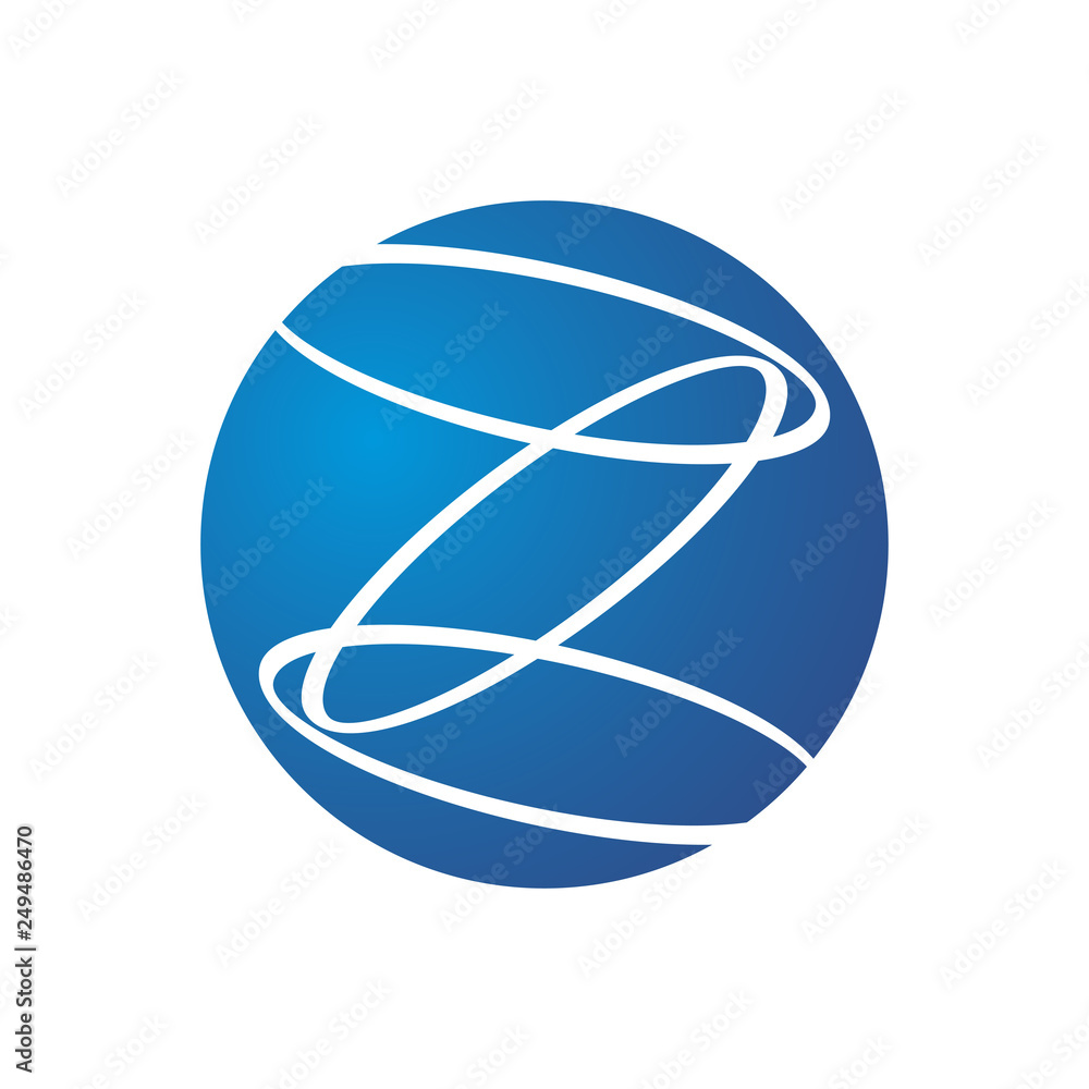 Abstract unity symbol of three rings, template logo design Stock Vector