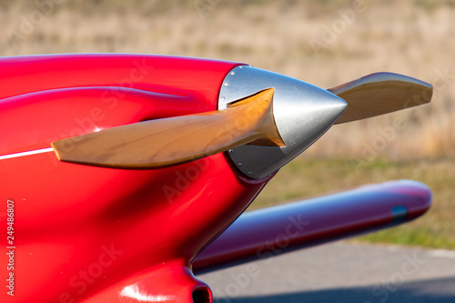 detail of a propeller plane  of wood and steel photo
