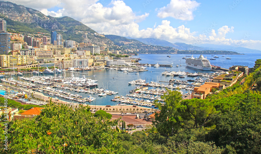 Monaco harbour cityscape - Monte carlo city.
