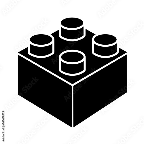 Toy block or piece line art vector icon for toy apps and websites