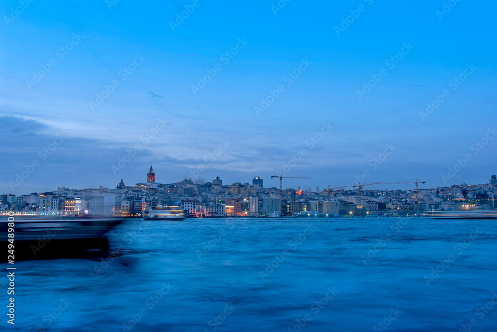 Istanbul, Turkey, 29 January 2019: Galata Tower and Karakoy