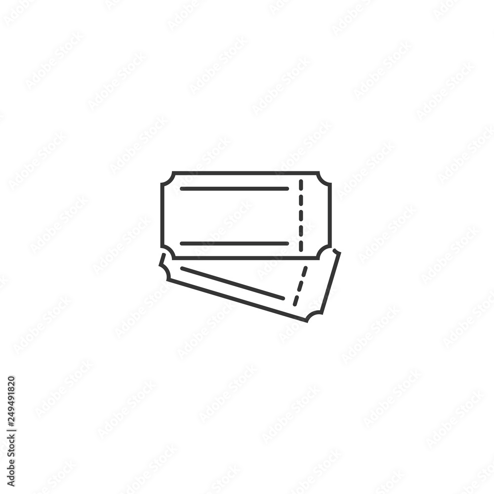 Two movie tickets neat and simple graphic icon Two movie tickets neat and simple graphic icon