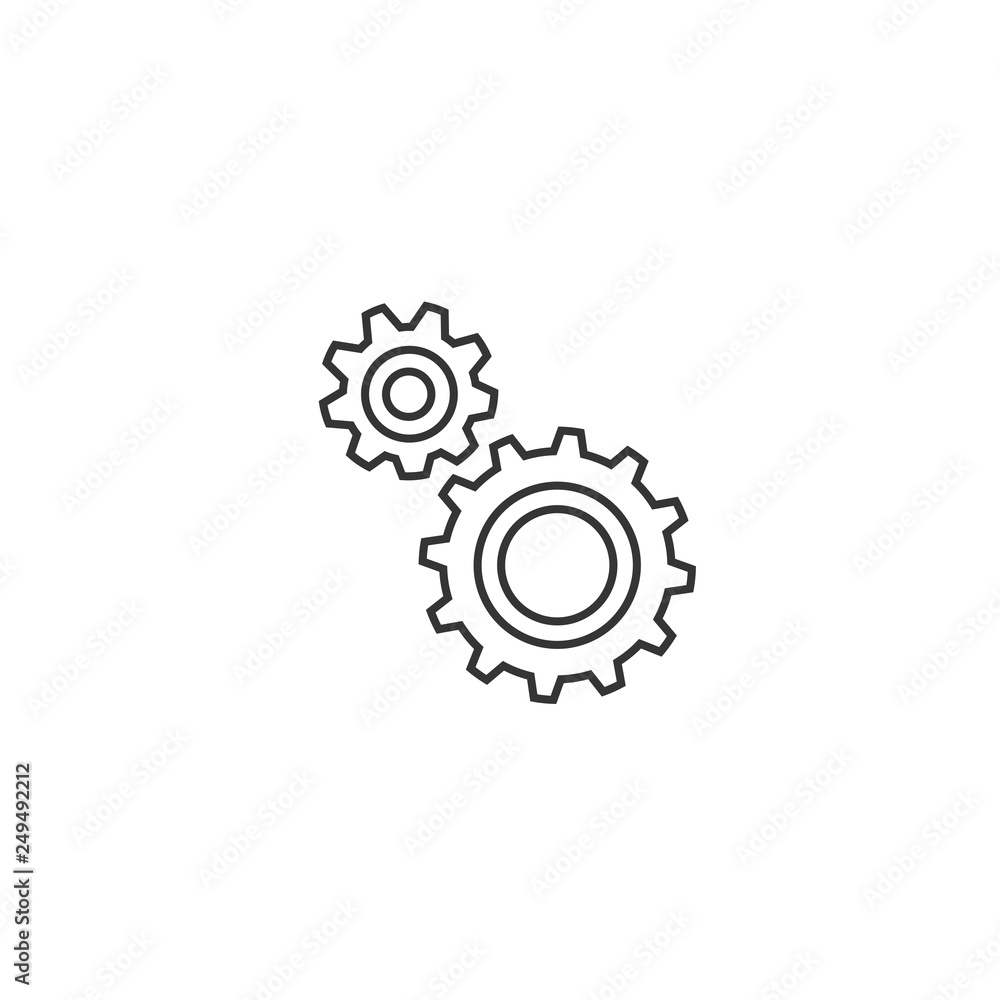 Pictograph of gears icon cogwheel illustration 