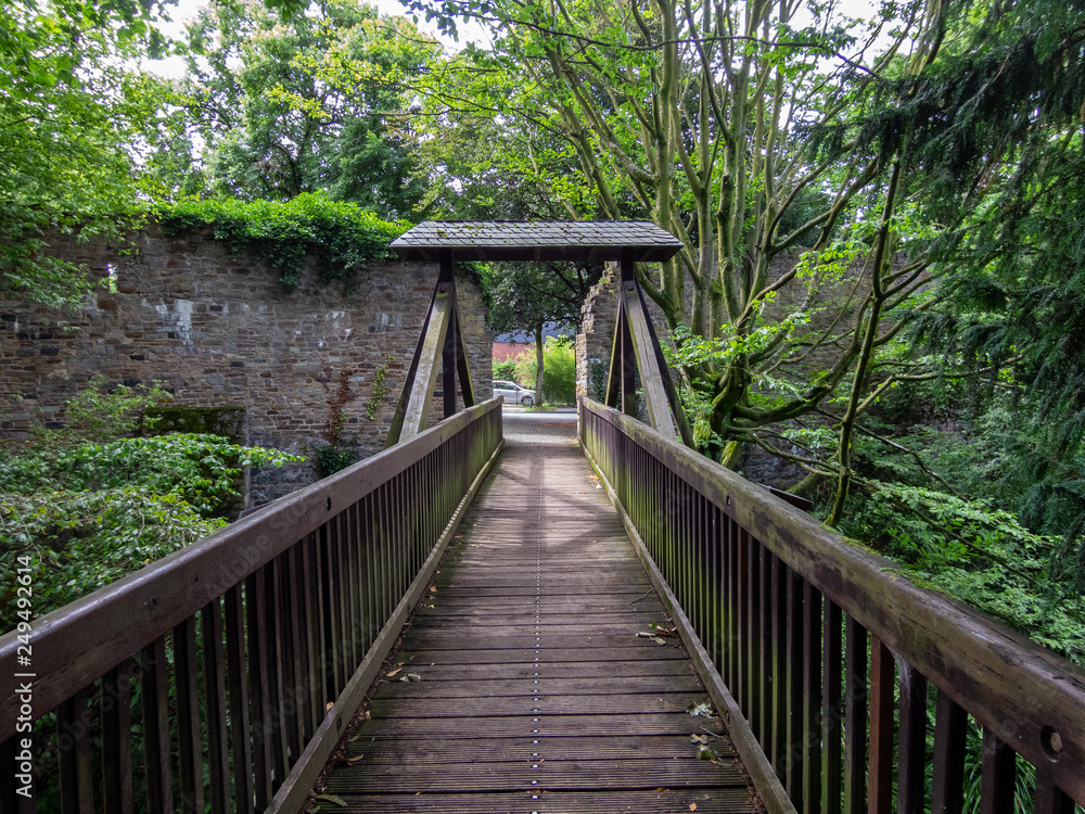 Wooden bridge in park
