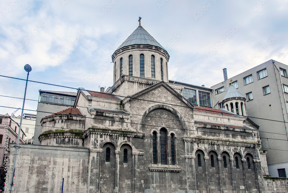 Istanbul, Turkey, 29 January 2019: Saint Gregory the Illuminator Church of Galata 1436, Beyoglu district.