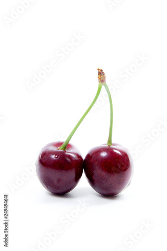 Sweet cherry isolated on a white background..