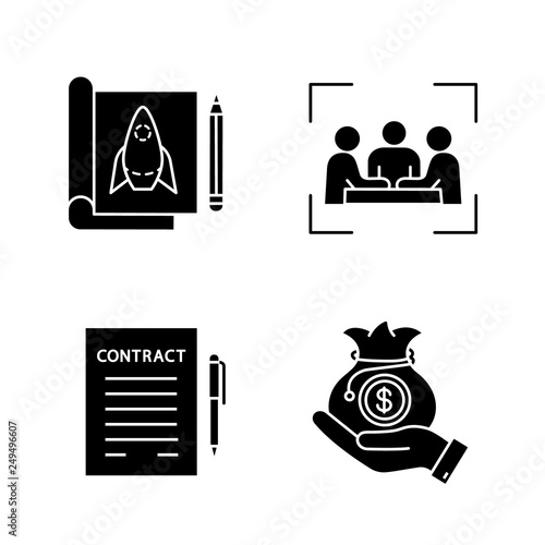 Startup glyph icons set