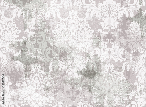 Rococo Baroque texture pattern Vector. Floral ornament decoration. Victorian engraved retro design. Vintage fabric decors. Luxury fabrics