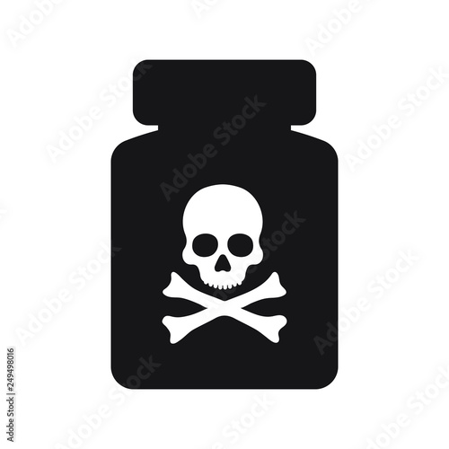 Poison Bottle Icon on White Background. Vector