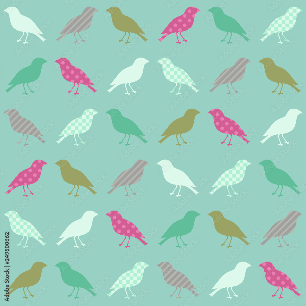 seamless birds silhouette patchwork pattern seamless birds silhouette patchwork pattern