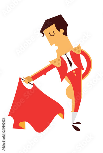 Spanish matador vector illustration male character on white