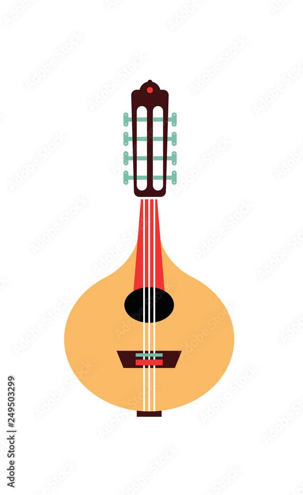 Bandurria flat vector style spanish musical instrument Stock Vector | Adobe  Stock