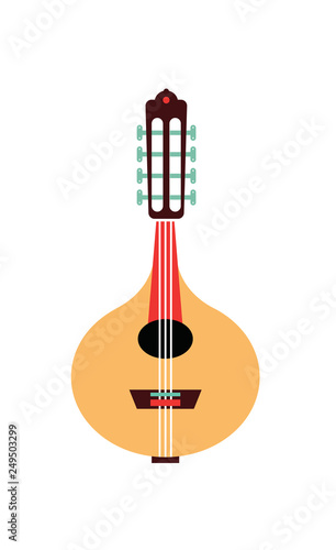 Bandurria flat vector style spanish musical instrument