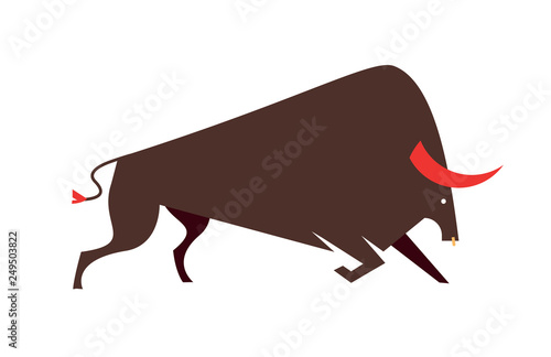 Spanish bull vector flat illustration modern style