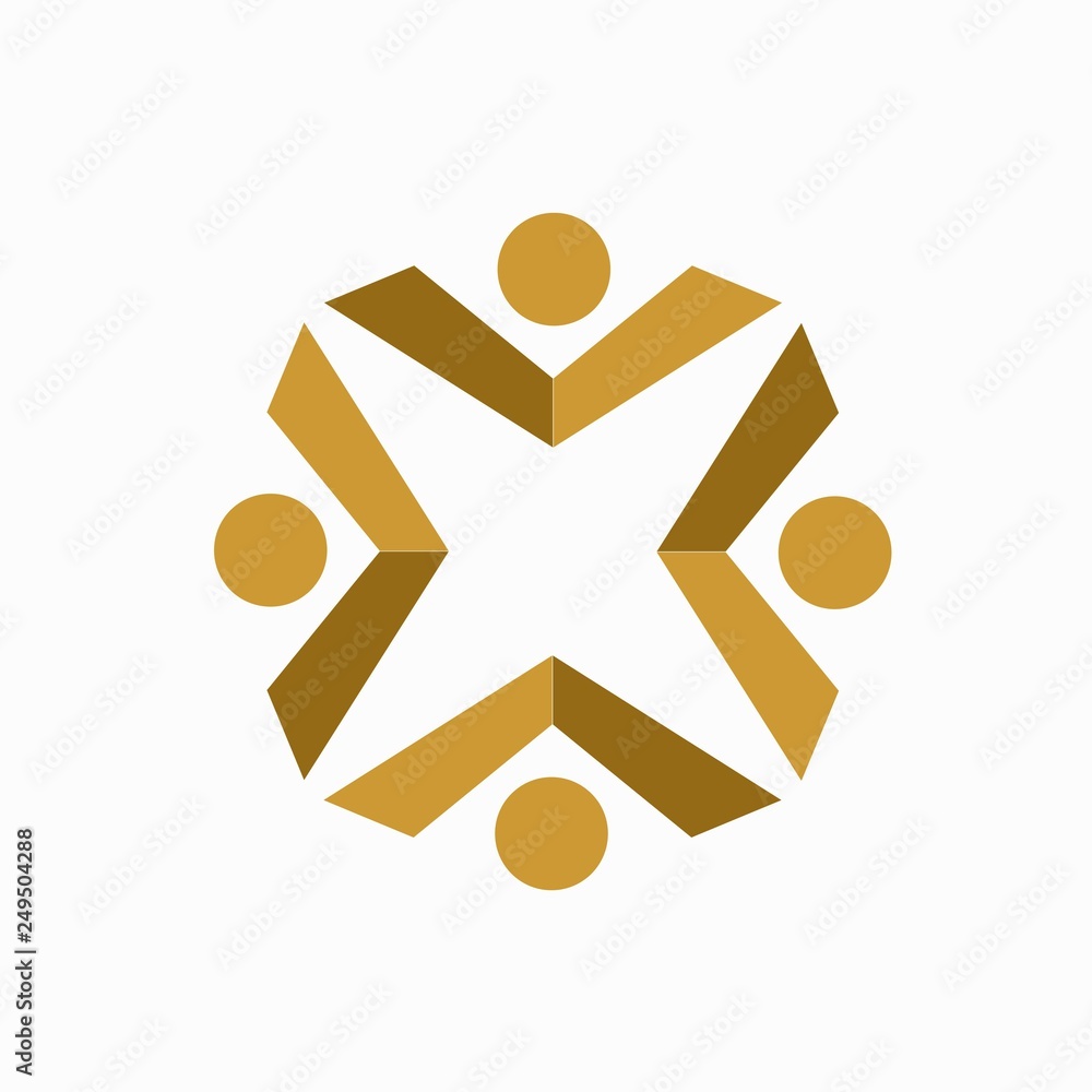 Teamwork Logo with ribbon concept Teamwork Logo with ribbon concept