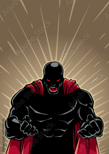Screaming Superhero Background Silhouette