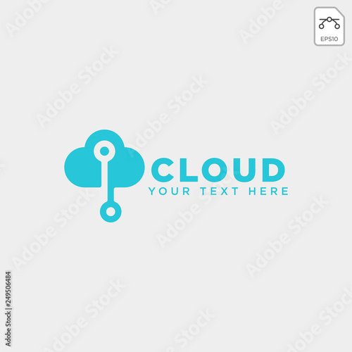 cloud connection communication creative logo template vector illustration