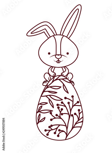 easter rabbit with egg isolated icon © grgroup