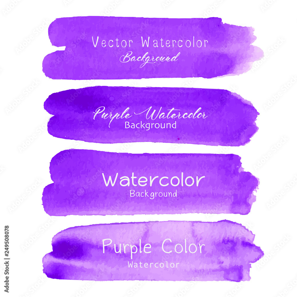 Purple brush stroke watercolor on white background. Vector illustration ...