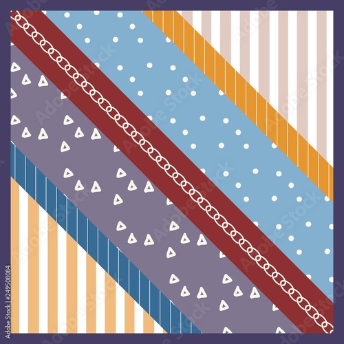 Geometric silk scarf and fashion hijab