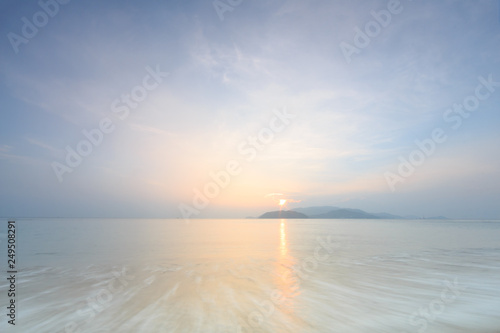 seascape sunrise over the ocean on long exposure photo