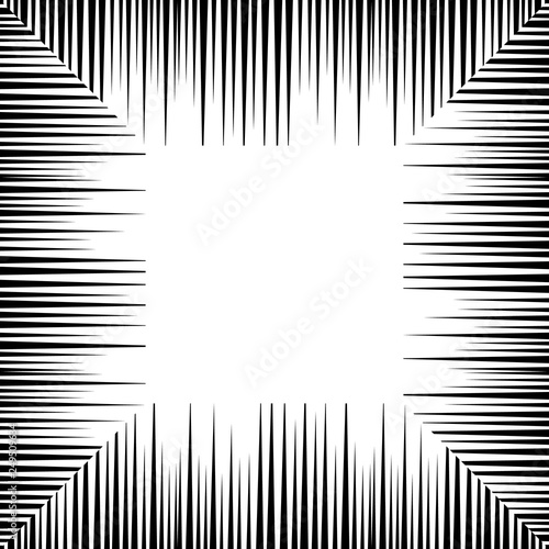 black and white stripes frame. Vector geometric frame with place for text. Abstract strong geometrical background.
