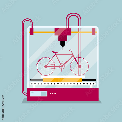 3D printing a bike model, the concept of rapid prototyping.