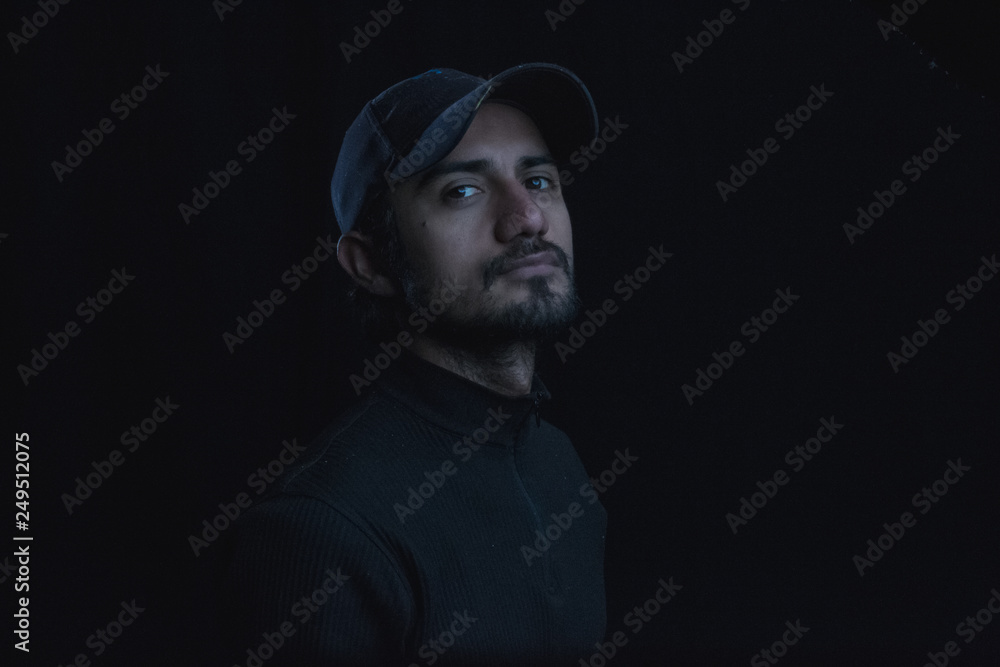 portrait of man in shadows low key portrait of man in shadows low key