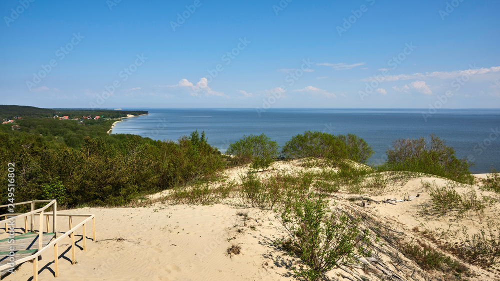 Russia. Kaliningrad. Curonian Spit. View from the observation deck on the dune of Efa Russia. Kaliningrad. Curonian Spit. View from the observation deck on the dune of Efa