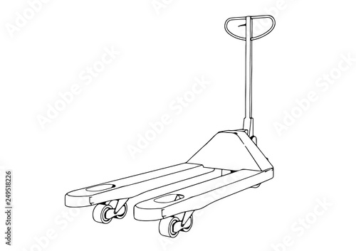 sketch pallet truck vector