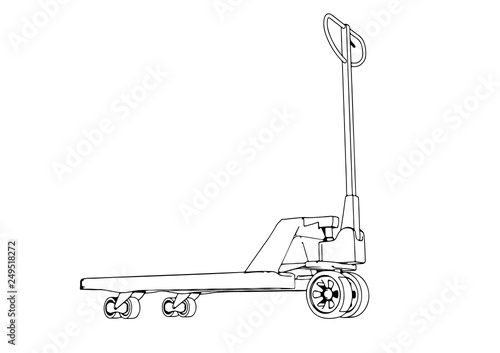 sketch pallet truck vector