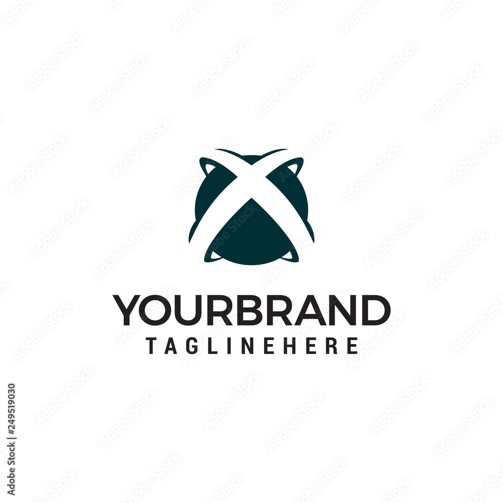 X initial letter logo in abstract globe shape designs template X initial letter logo in abstract globe shape designs template