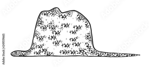 Boa snake who ate an elephant animal sketch engraving vector illustration. Scratch board style imitation. Black and white hand drawn image.