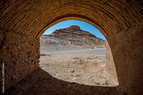 Yazd - Iran. April 23, 2017. The Temple of Silence in Yazd.With its winding lanes, forest of badgirs, mud-brick houses and delightful places to stay, Yazd is a 'don't miss' destination.  photo