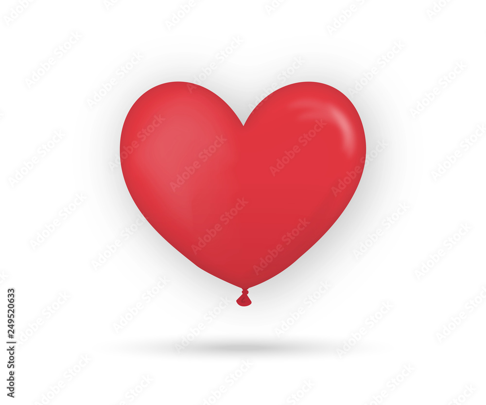 schwebender roter Luftballon Herzform rot