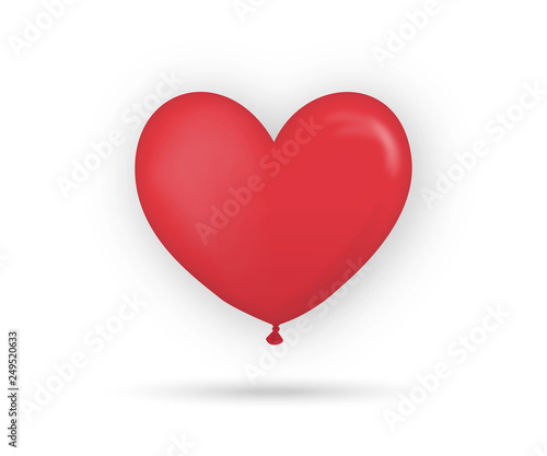 schwebender roter Luftballon Herzform rot