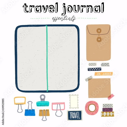 Travel journaling toolkit clipart