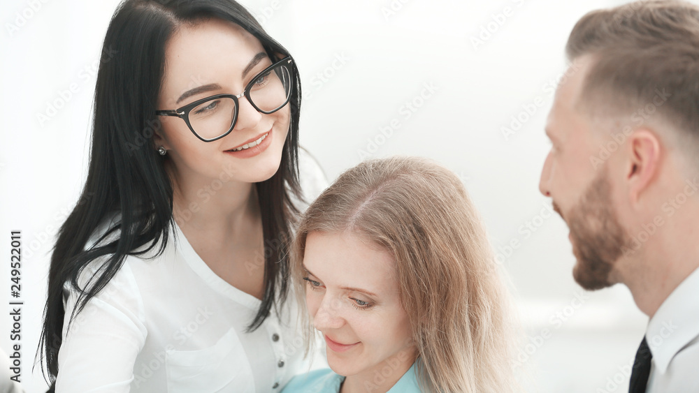 close up. business team discussing an idea for a new project close up. business team discussing an idea for a new project