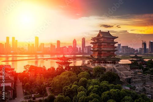 tengwang pavilion,one of Chinese famous ancient building in Nanchang,Jiangxi,China