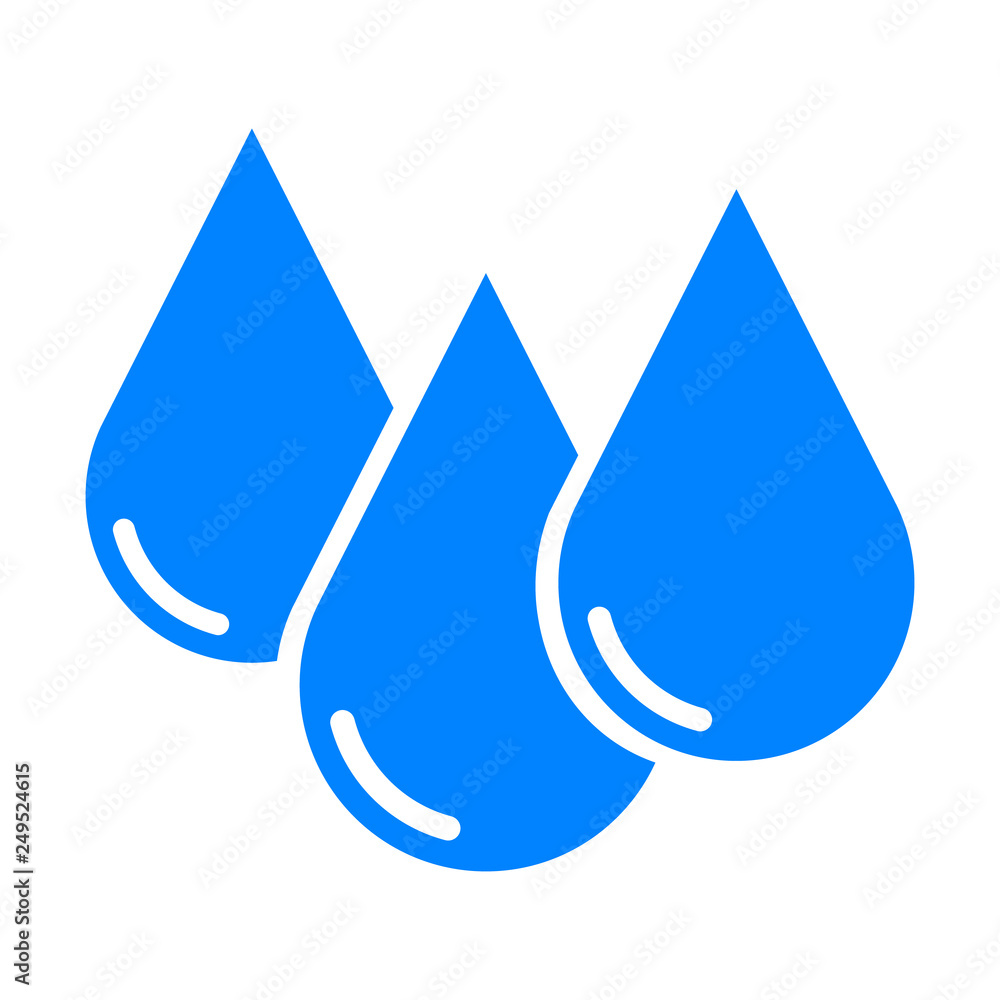 Water drops, logo, icon. Symbol of water, natural, pure. Blue. Vector illustration. Water drops, logo, icon. Symbol of water, natural, pure. Blue. Vector illustration.