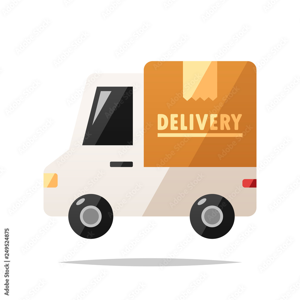 Delivery truck vector isolated illustration