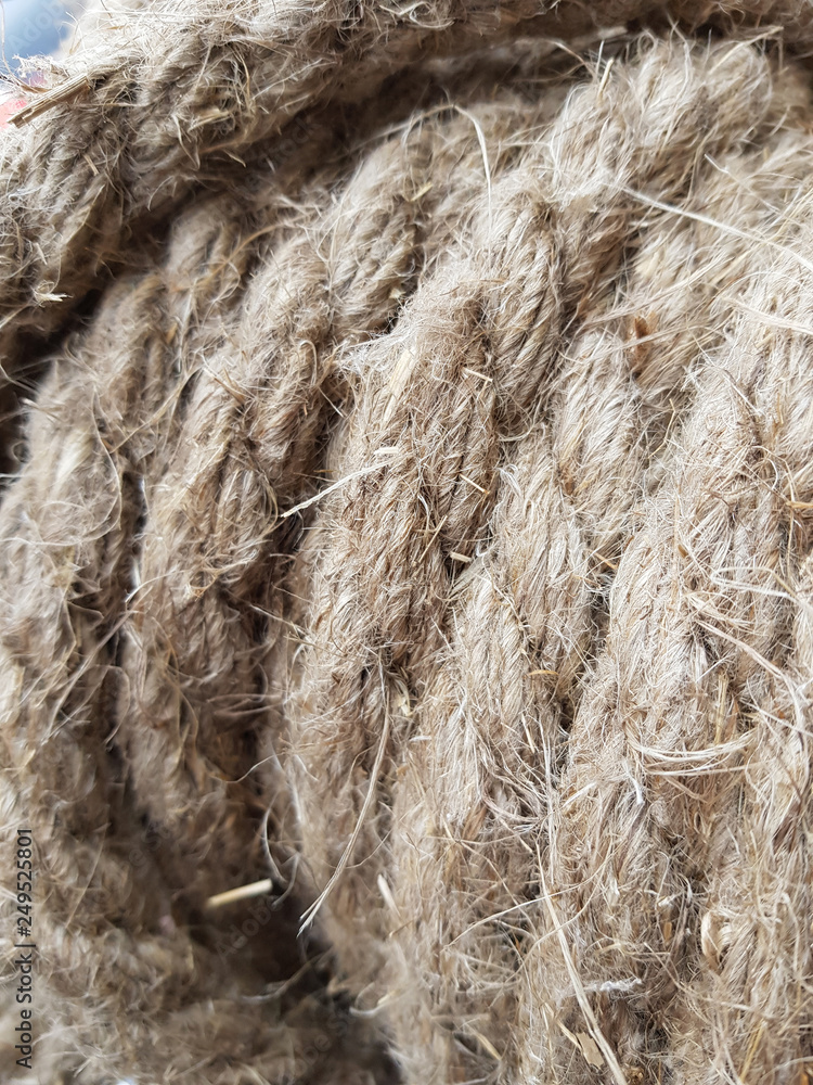 a fragment of a coil of flax rope