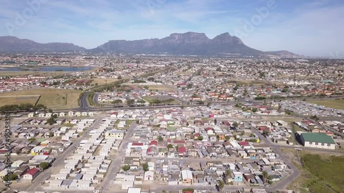 aerial view of cape town, south africa townships